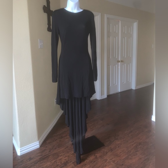 Antonio Berardi Black High Low Dress Size 38 Black - Picture 7 of 16
